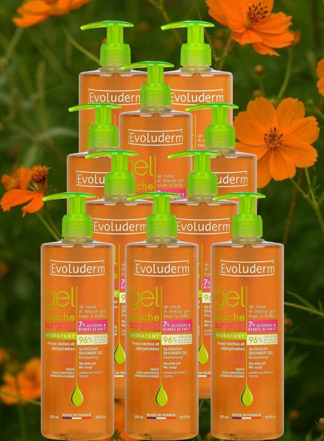 Evoluderm 10 Pieces Evoluderm Moisturizing Sugras Shower Gel 500ML - Image 1